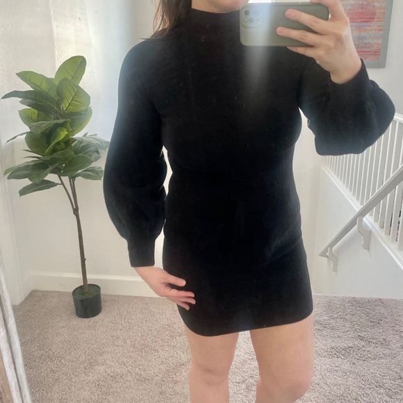 Mock Neck Long Sleeve Bodycon Pullover Boho Classy Party Hip Mini Sweater Dress - Picture 3 of 10
